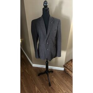 Johnson & Murphy Washed Cotton Blazer Elbow Patch Two Button Mens Size Small